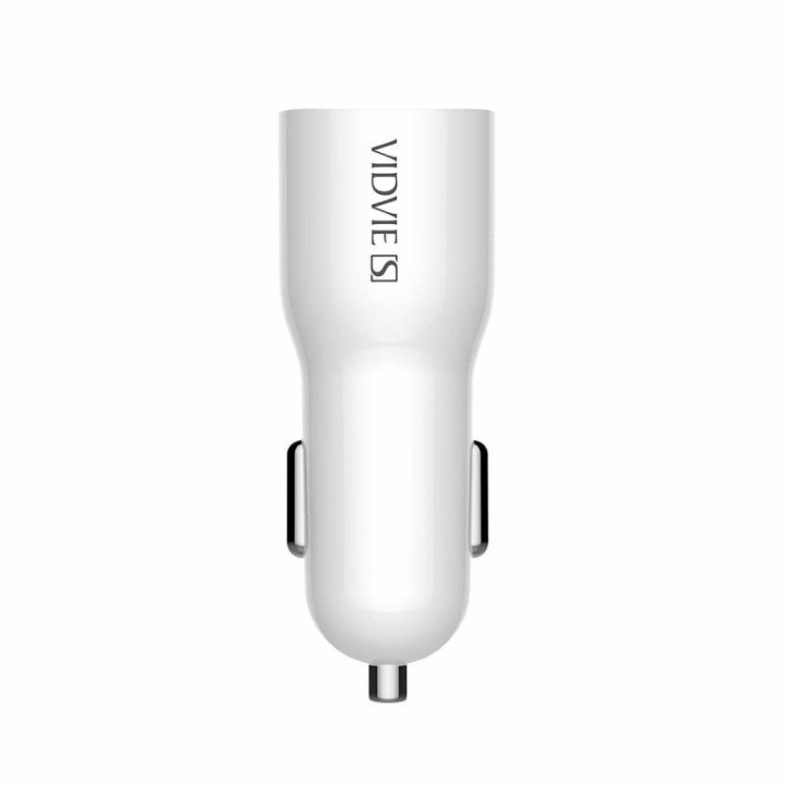 Ładowarka samochodowa VIDVIE S-CC02 2xUSB + kabel Lightning 2.4A biały