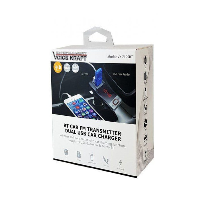 Transmiter do auta Bluetooth USB AUX + pilot