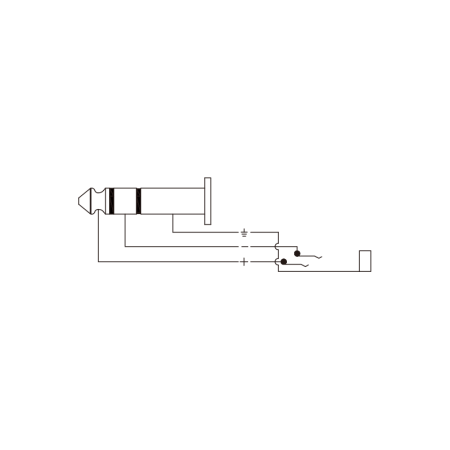 Redukcja przejściówka Wtyk Jack 6.3mm Stereo do Gniazdo Kątowe Jack 6.3mm Stereo