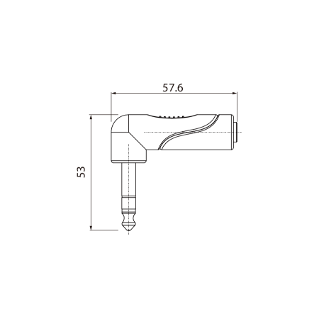 Redukcja przejściówka Wtyk Jack 6.3mm Stereo do Gniazdo Kątowe Jack 6.3mm Stereo