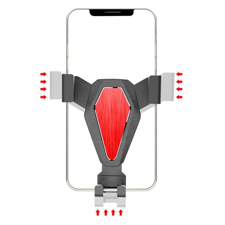 Grawitacyjny uchwyt samochodowy do smartfona na kratkę srebrny