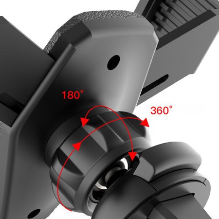 Grawitacyjny uchwyt samochodowy do smartfona na kratkę srebrny