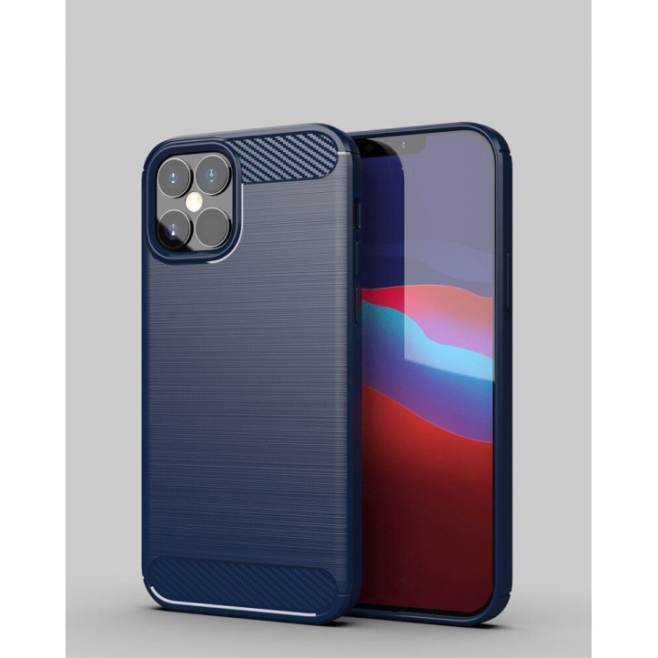 Carbon Case elastyczne etui pokrowiec iPhone 12 mini niebieski