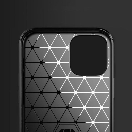 Carbon Case elastyczne etui pokrowiec iPhone 12 Pro / iPhone 12 niebieski