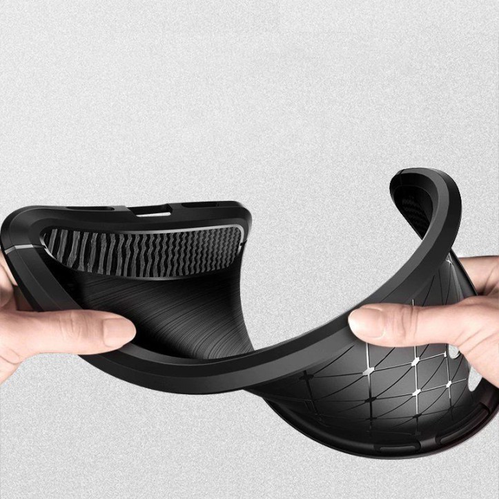 Carbon Case elastyczne etui pokrowiec iPhone 12 Pro Max niebieskie