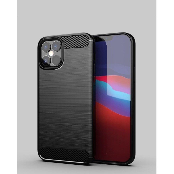 Carbon Case elastyczne etui pokrowiec iPhone 12 Pro Max niebieskie