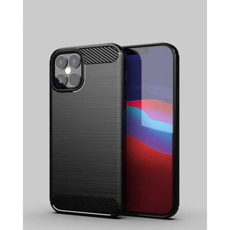 Carbon Case elastyczne etui pokrowiec iPhone 12 Pro Max niebieskie