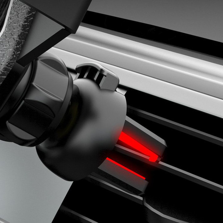 Grawitacyjny uchwyt samochodowy do smartfona na kratkę srebrny