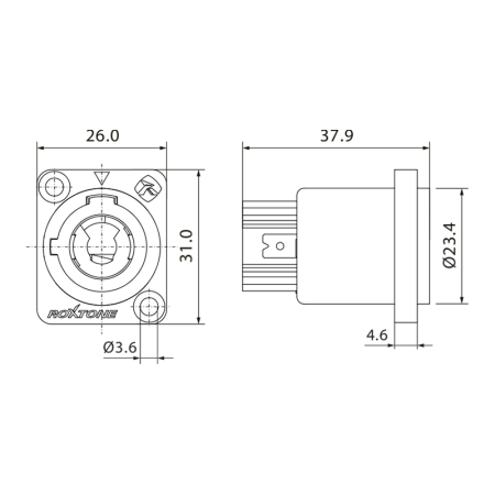 Gniazdo zasilania power-in ROXTONE RPDI001