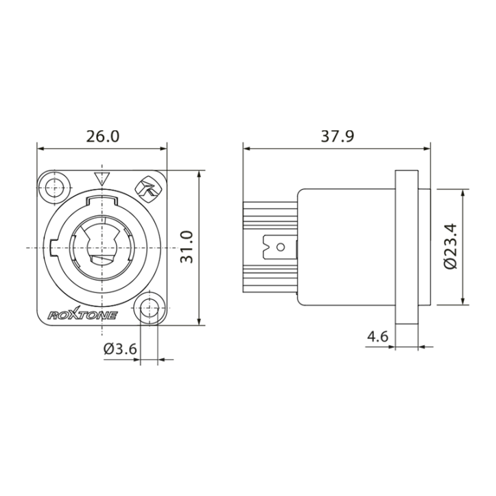 Gniazdo zasilania power-out ROXTONE RPDO001