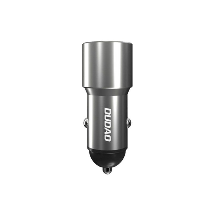 Dudao ładowarka samochodowa USB / USB Typ C Power Delivery Quick Charge 22,5 W szary