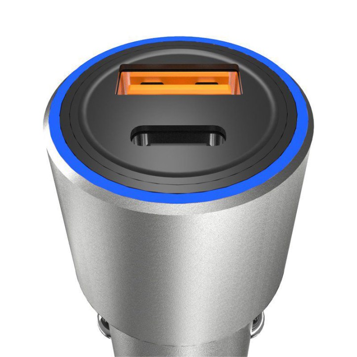 Dudao ładowarka samochodowa USB / USB Typ C Power Delivery Quick Charge 22,5 W szary