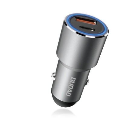 Dudao ładowarka samochodowa USB / USB Typ C Power Delivery Quick Charge 22,5 W szary