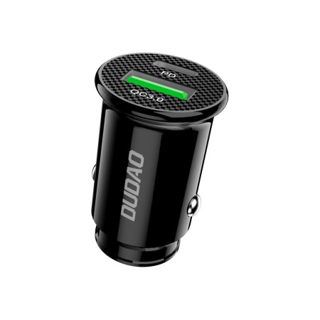 Dudao szybka ładowarka samochodowa USB Typ C PD / USB QC3.0 3A czarna