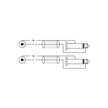 Kabel audio 2 x RCA - 2 x Jack 6.3mm mono