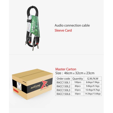 Kabel audio 2 x RCA - 2 x Jack 6.3mm mono