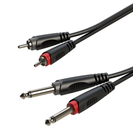 Kabel audio 2 x RCA - 2 x Jack 6.3mm mono