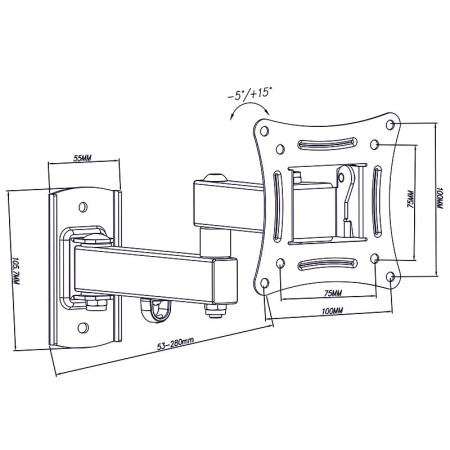 Uchwyt TV LCD HQ 10"-27" TYP X z przegubem