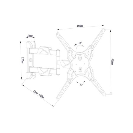 Uchwyt TV LCD HQ 13"-55" TYP X z przegubem