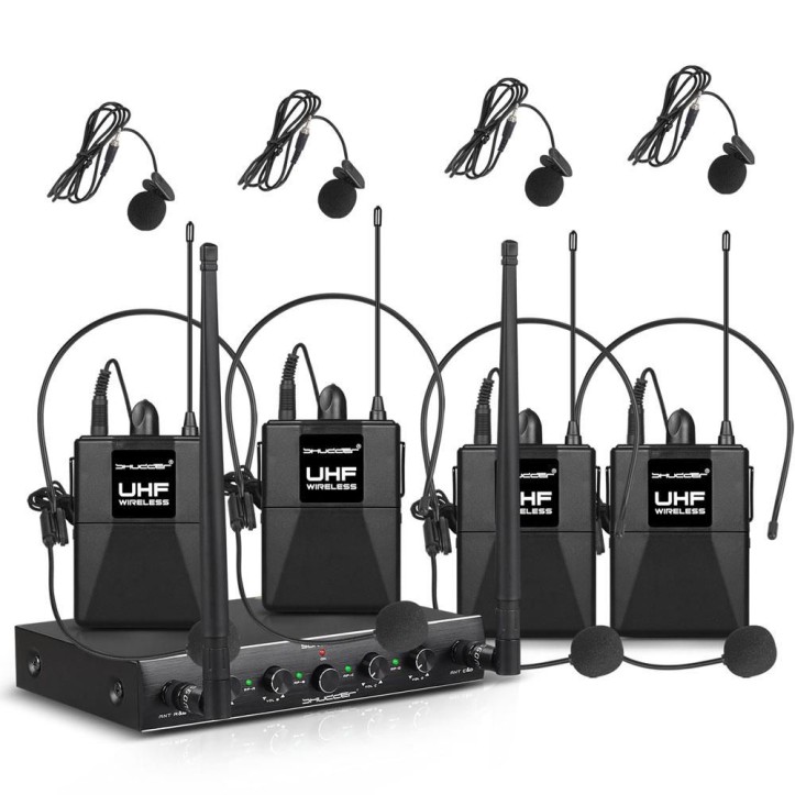 Mikrofony bezprzewodowe Shudder SDR1004 4 mikroporty typu bodypack z akcesoriami