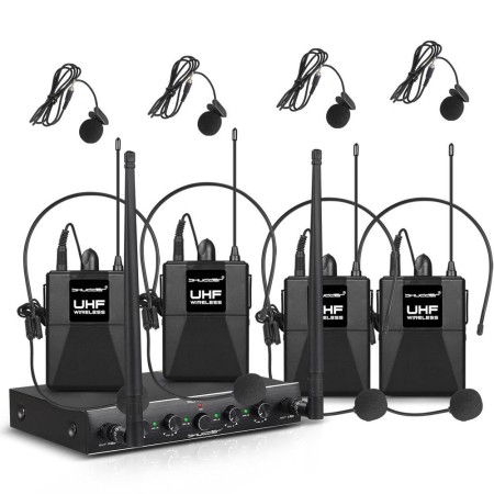 Mikrofony bezprzewodowe Shudder SDR1004 4 mikroporty typu bodypack z akcesoriami