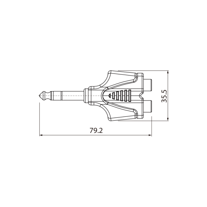 Redukcja przejściówka wtyku 1 x 6.3mm stereo do 2 x RCA żeńska Roxtone