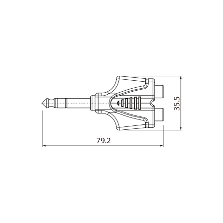 Redukcja przejściówka wtyku 1 x 6.3mm stereo do 2 x RCA żeńska Roxtone