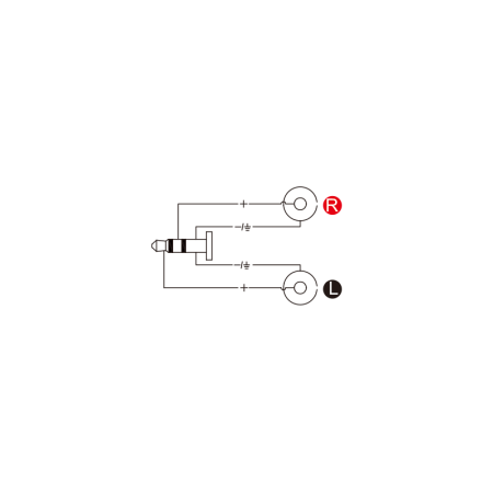 Redukcja przejściówka wtyku 1 x 3.5mm stereo do 2 x RCA żeńska Roxtone