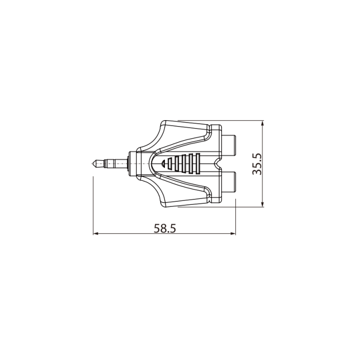 Redukcja przejściówka wtyku 1 x 3.5mm stereo do 2 x RCA żeńska Roxtone