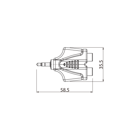 Redukcja przejściówka wtyku 1 x 3.5mm stereo do 2 x RCA żeńska Roxtone