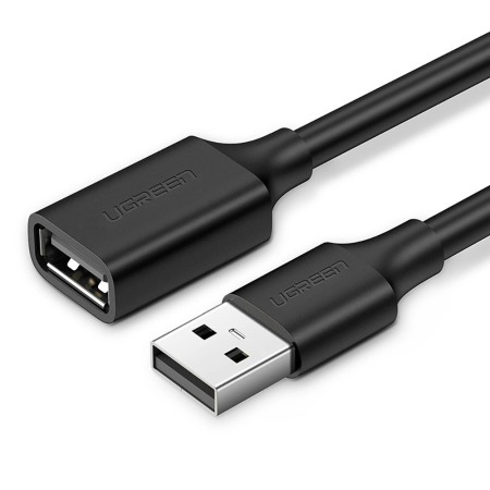 Ugreen kabel przewód USB 2.0 (męski) - USB 2.0 (damski) czarny