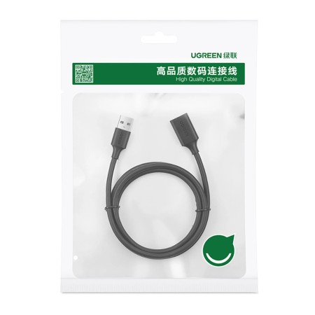 Ugreen kabel przewód USB 2.0 (męski) - USB 2.0 (damski) czarny