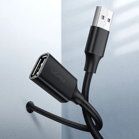Ugreen kabel przewód USB 2.0 (męski) - USB 2.0 (damski) czarny