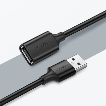 Ugreen kabel przewód USB 2.0 (męski) - USB 2.0 (damski) czarny