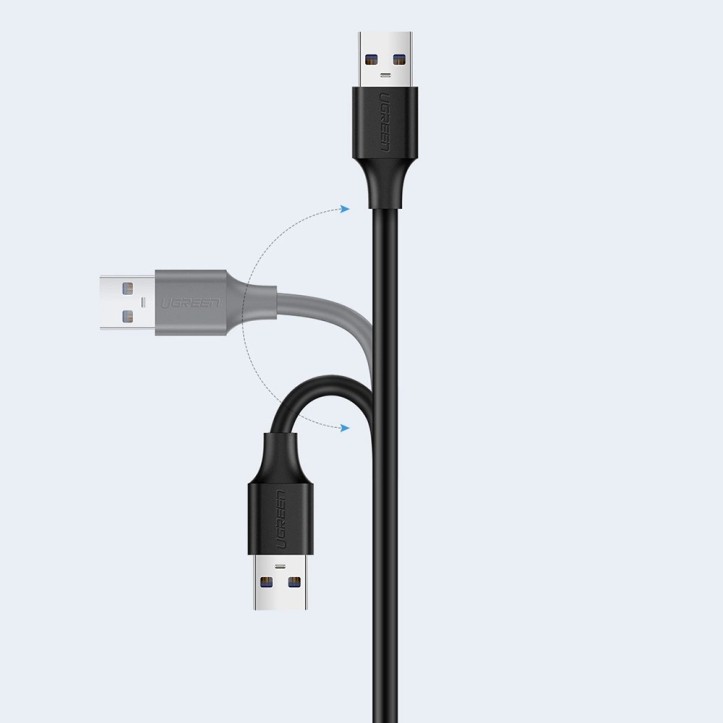 Ugreen kabel przewód USB 2.0 (męski) - USB 2.0 (damski) czarny