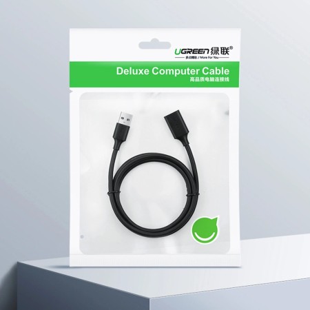 Ugreen kabel przewód USB 2.0 (męski) - USB 2.0 (damski) czarny