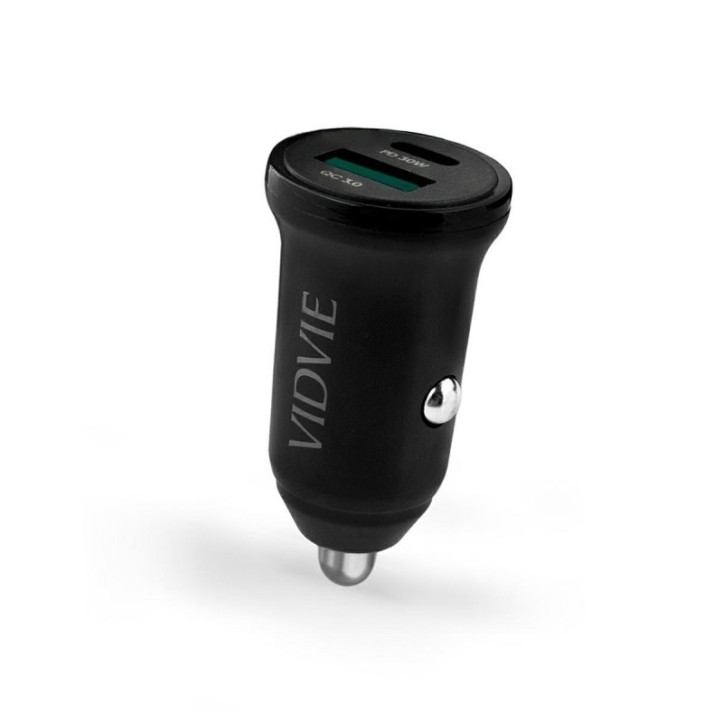 Ładowarka samochodowa VIDVIE CC532 1xUSB + 1xType C 30W czarny