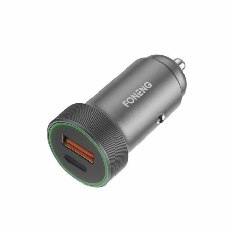 Ładowarka samochodowa FONENG C16 1xUSB + 1xType C 18W PD, QC 3.0 szary