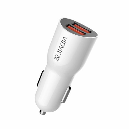 Ładowarka samochodowa VIDVIE S-CC02 2xUSB + kabel Typ 2.4A biały