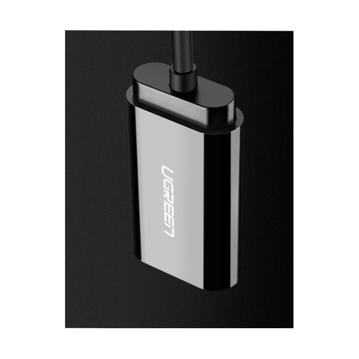 Ugreen zewnętrzna karta dźwiękowa muzyczna adapter USB - 3,5 mm mini jack 15cm czarny