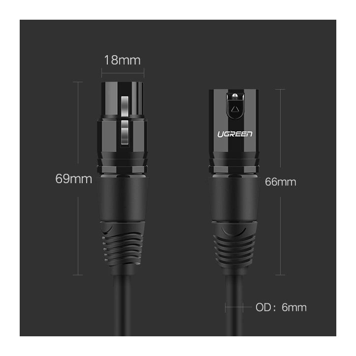 Kabel Ugreen audio XLR (żeński) - XLR (męski)