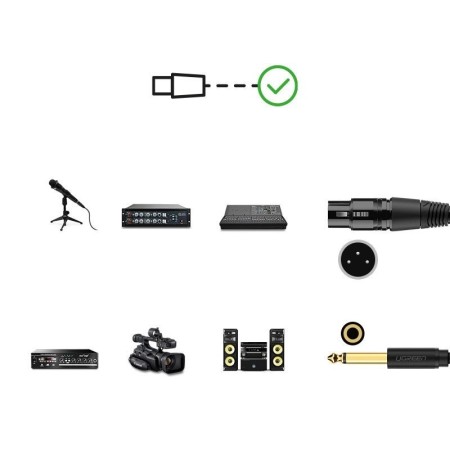 Ugreen kabel audio przewód do mikrofonu XLR (żeński) - 6,35 mm jack (męski)