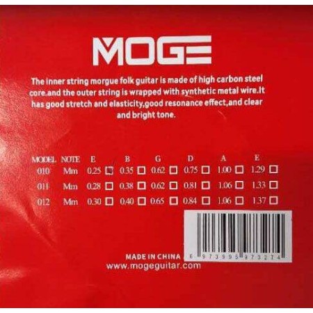 Struna pojedyncza E-1 do gitary akustycznej MOGE GR10-1