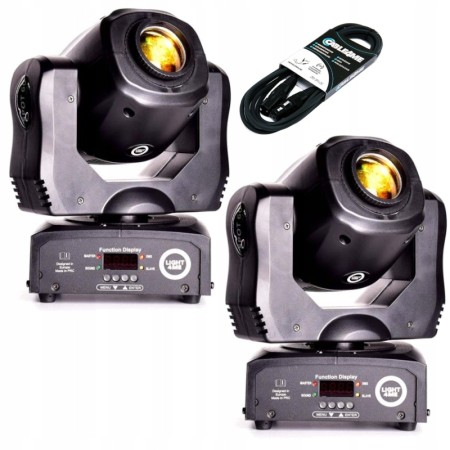 Zestaw Sceniczny 2 szt Głowa Ruchoma LED MINI SPOT 60 + kabel DMX
