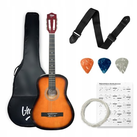 Zestaw Gitara Klasyczna Gitarowym Pokrowiec + struny + stojak