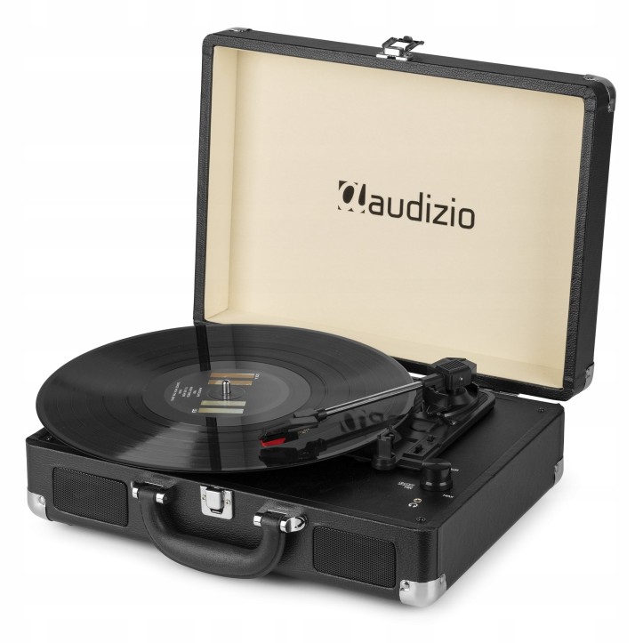 Gramofon Audizio RP114 w Walizce Głośniki AUX in Czarny Gramofon w Walizce