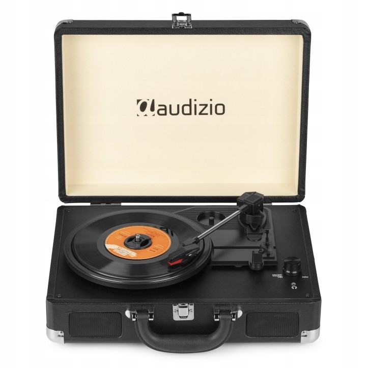Gramofon Audizio RP114 w Walizce Głośniki AUX in Czarny Gramofon w Walizce