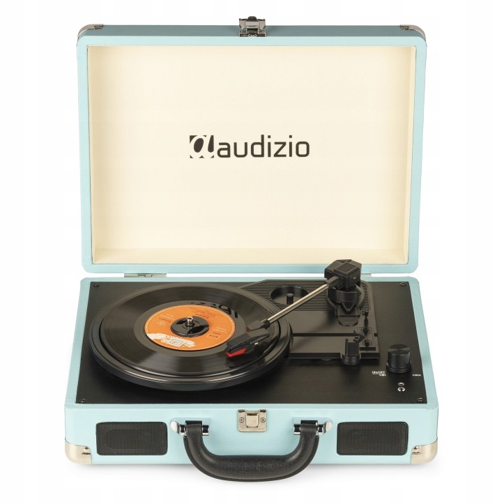 Gramofon Audizio RP114 w Walizce Głośniki AUX in Miętowy Gramofon w Walizce