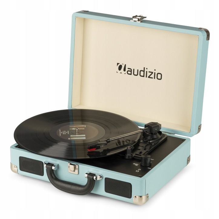 Gramofon Audizio RP114 w Walizce Głośniki AUX in Miętowy Gramofon w Walizce
