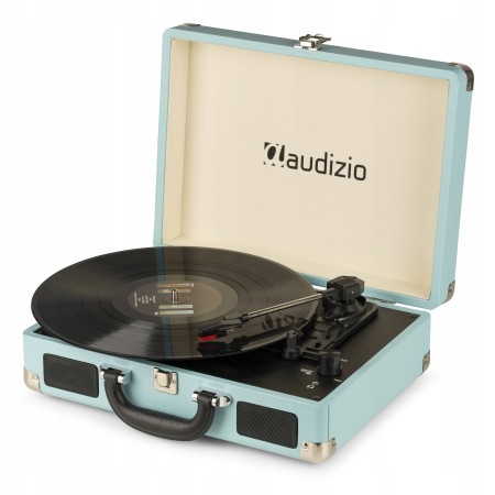 Gramofon Audizio RP114 w Walizce Głośniki AUX in Miętowy Gramofon w Walizce